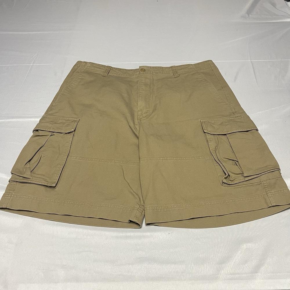 VTG Ocean Pacific Cargo Shorts Mens XL Tan Skater Baggy Canvas 10" Inseam Y2K